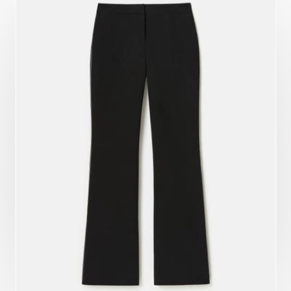 Lafayette 148 Finesse Crepe Piped Flared Pant 20W Black Excellent Condition $698